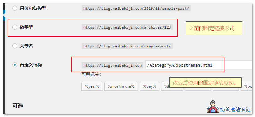 wordpress更换固定链接