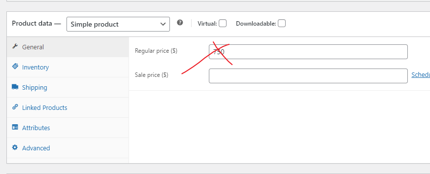 WordPress商品价格