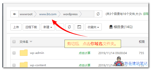 回到域名文件夹