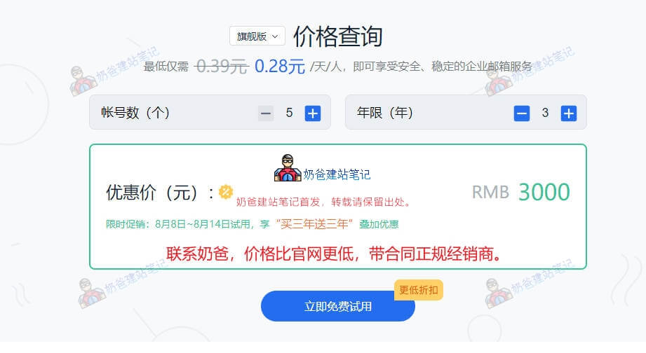网易企业邮箱价格