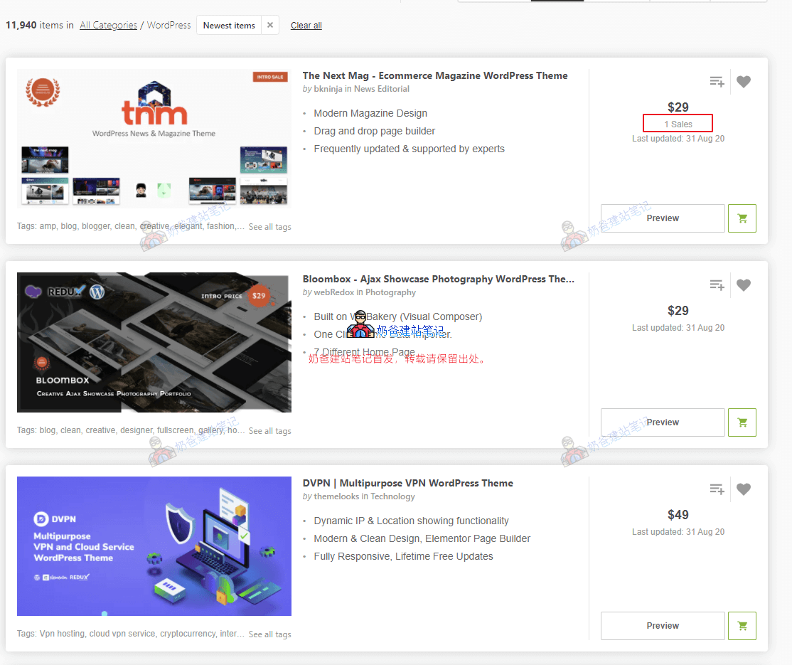 WordPress最新付费主题