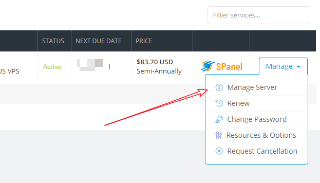 管理服务器详情