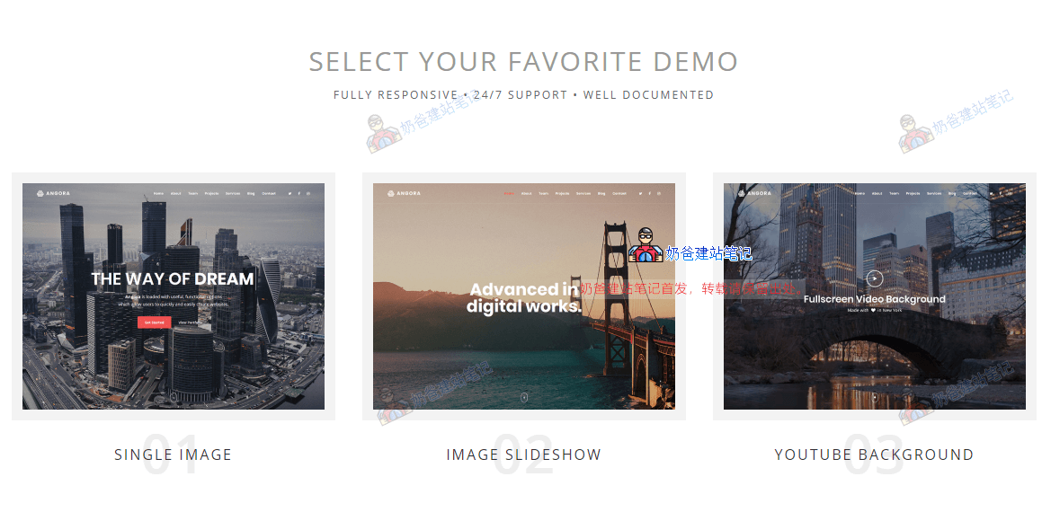 免费高级单页WordPress主题Angora