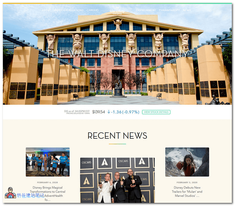 沃尔特迪斯尼公司的官方网站