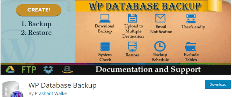 WP备份插件WP Database Backup